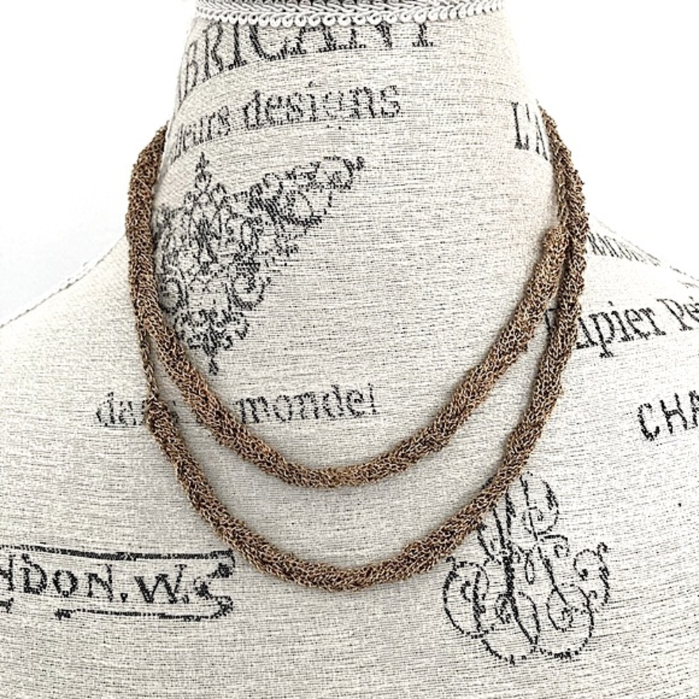 VINTAGE Gold Mesh Chain Necklace